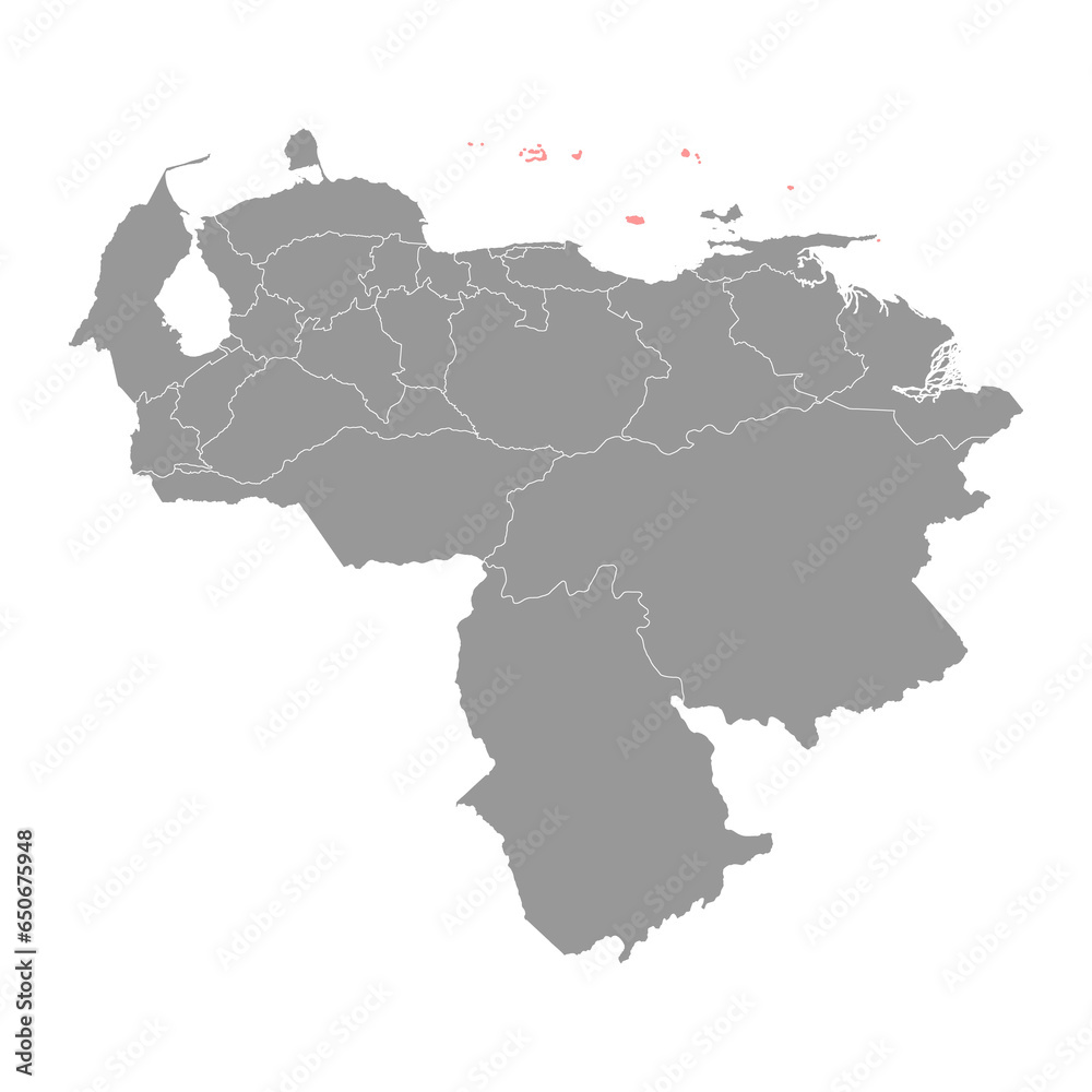 Dependencias Federales map, administrative division of Venezuela.