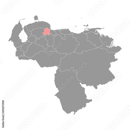 Yaracuy state map  administrative division of Venezuela.