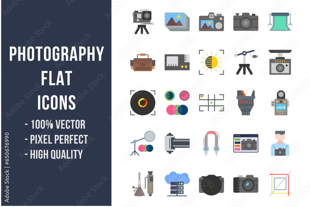 Fototapeta premium Photography Flat Icons
