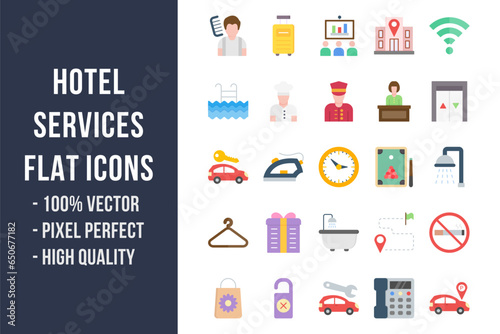 Hotel Services Flat Icons