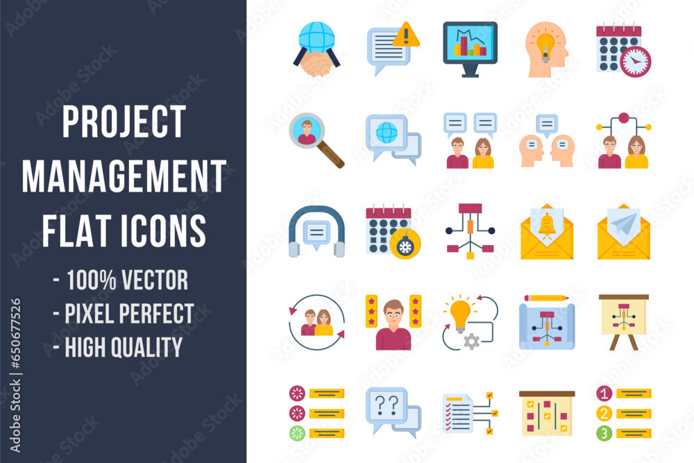 Project Management Flat Icons Project Management Flat Icons