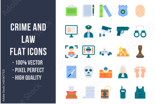 Wallpaper Mural Crime and Law Flat Icons Torontodigital.ca