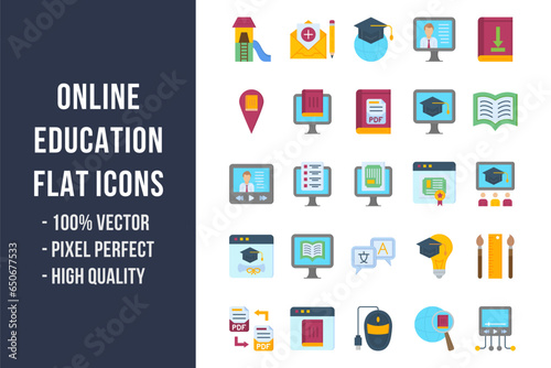 Online Education Flat Icons