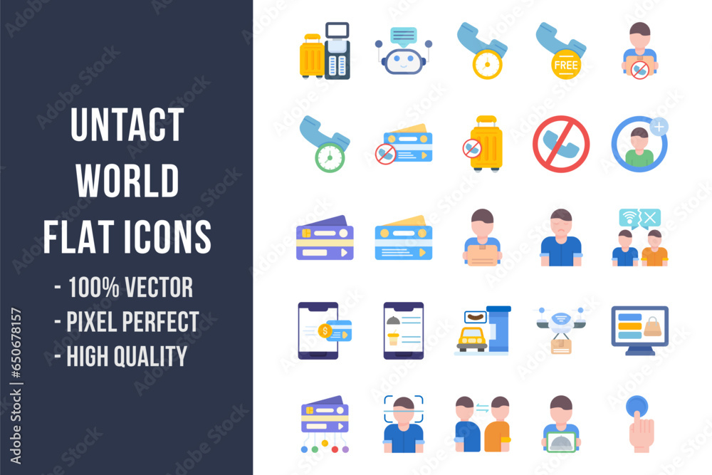 Untact World Flat Icons Untact World Flat Icons