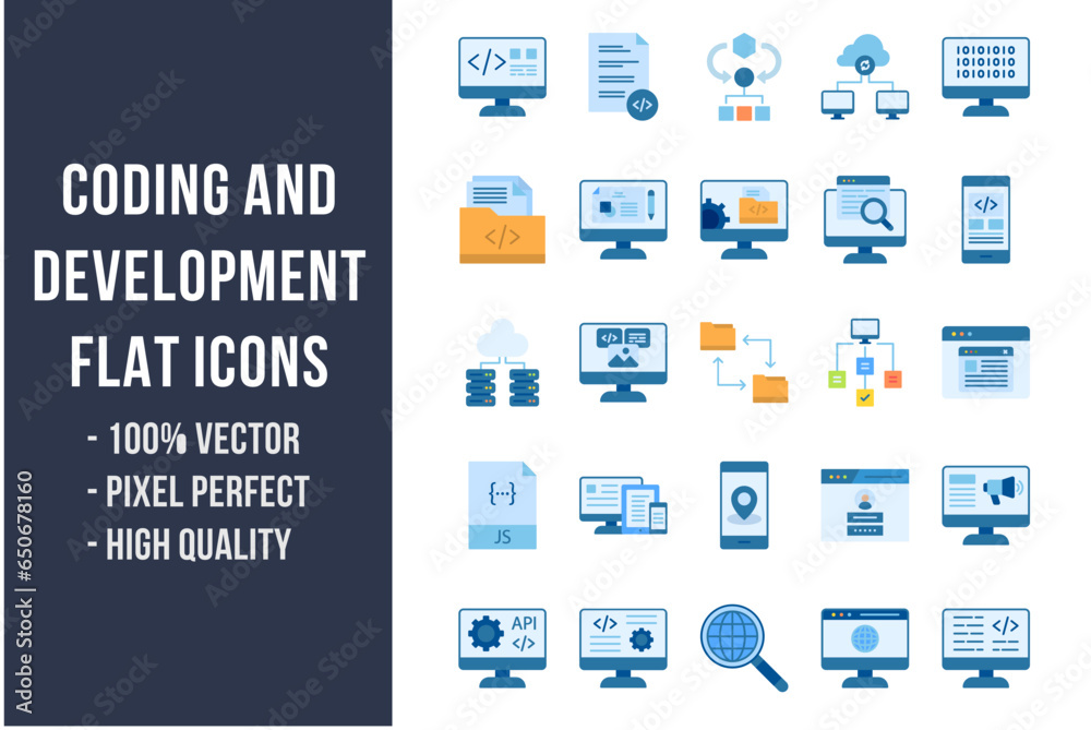 Coding and Development Flat Icons