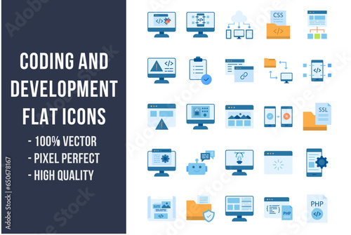 Coding and Development Flat Icons