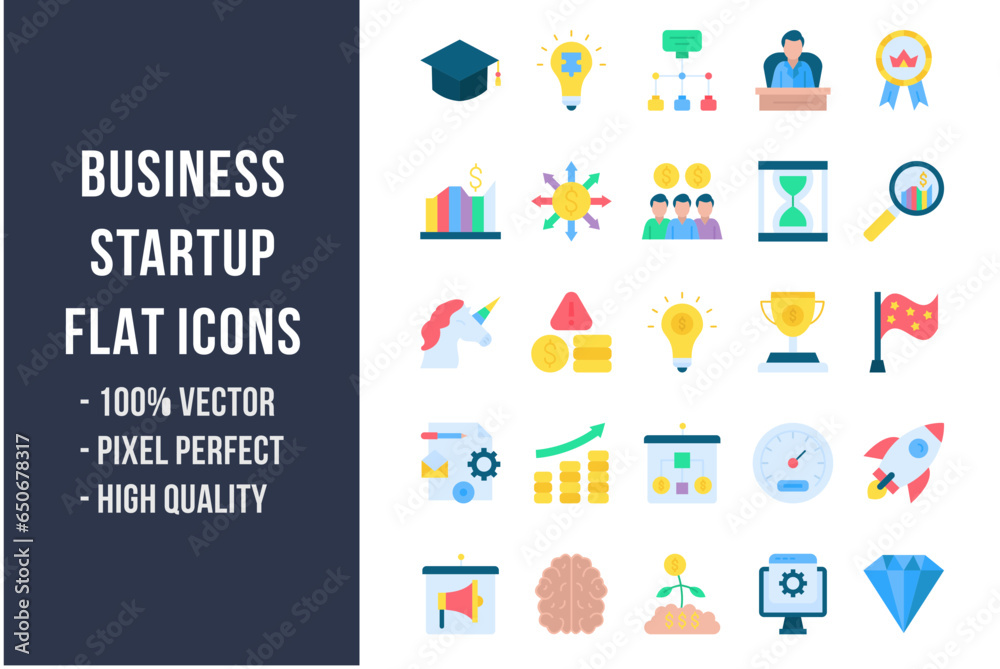 Business Startup Flat Icons