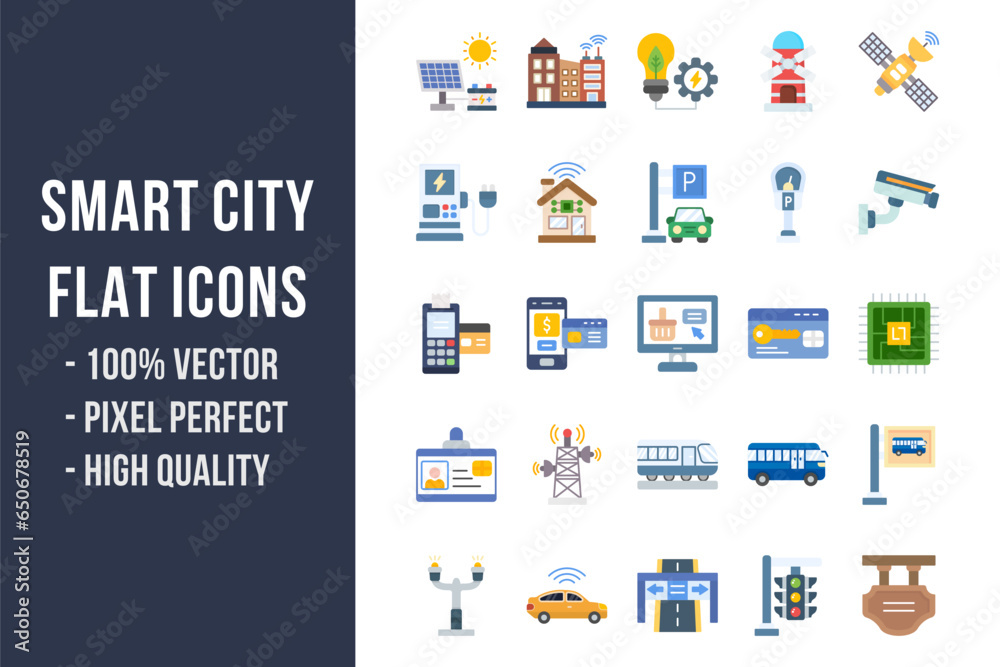 Smart City Flat Icons
