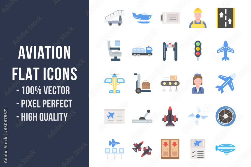 Aviation Flat Icons Aviation Flat Icons