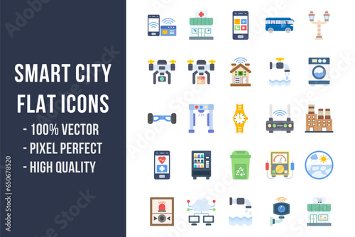 Smart City Flat Icons