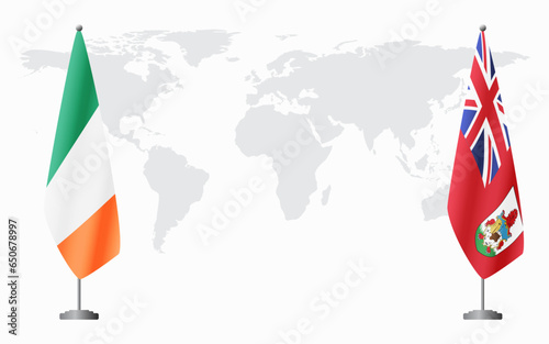 Ireland and Bermuda flags for official meeting