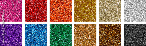 Glitter set, colorful glitter texture collection