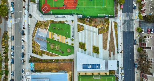 Aerial of section between James P Lang Athletic Fields and Margaret S Hayward Soccer Field photo