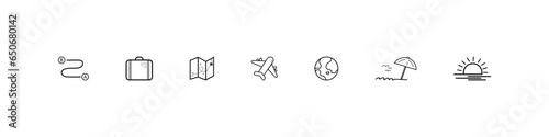 Travel. Travel - Vector Icons. Travel Icons collection. Tour or tourism Icons. Vector illustration