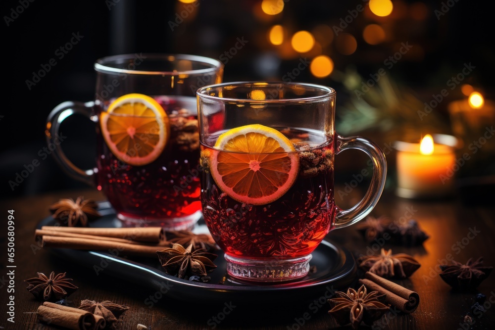 mulled wine with cinnamon