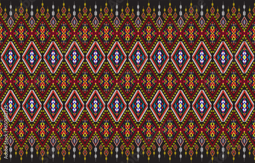 Geometric vector background with sacral tribal ethnic elements. Traditional triangles gypsy geometric forms sprites tribal themes apparel fabric tapestry print
