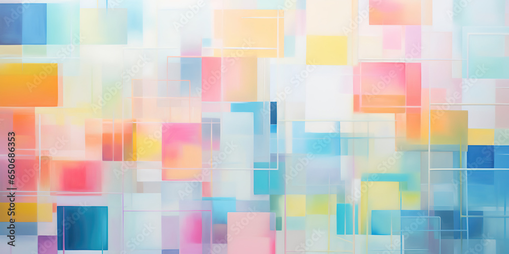 abstract painting with neon pastel squares abstract painting with neon pastel squares