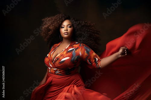 full body African women of plus size mode photo