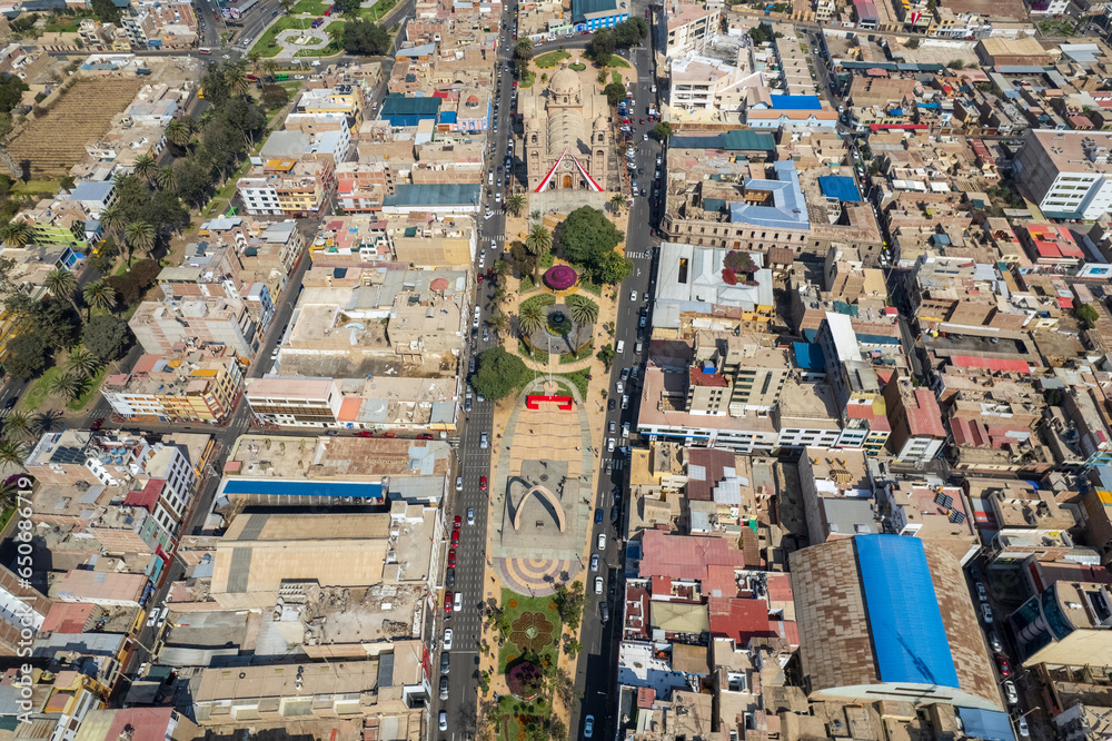 Aerial view of the Civic Walk of Tacna.