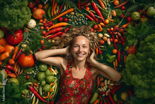 Woman in Home Vegetable Garden