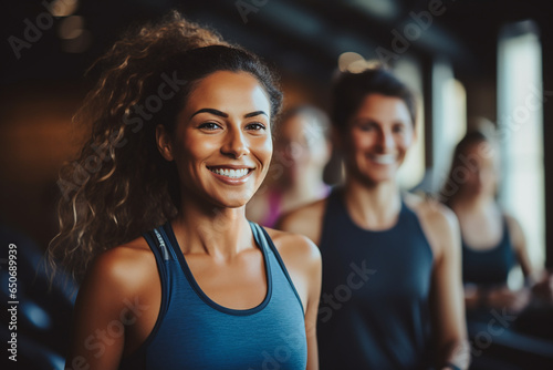 group of fit women training in the gym. © Zenturio Designs