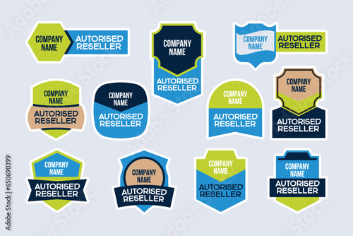 Authorized Reseller Label and Sticker Set Vector Design