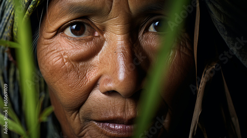 a woman ethnobotanist studies traditional plant knowledge held by indigenous communities, advocating for the protection of cultural  photo