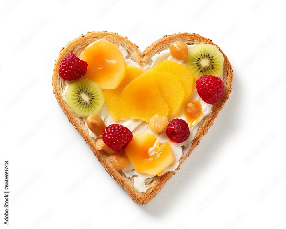 One Healthy Heart-Shaped Fruit Breakfast Toast Delight One Healthy Heart-Shaped Fruit Breakfast Toast Delight