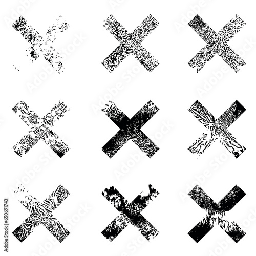 Set of Grunge Texture Stamp. Grunge shapes cross.