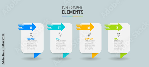Business infographic template design icons 4 options or steps