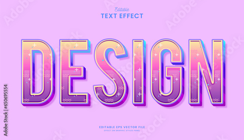 decorative editable memphis text effect vector design