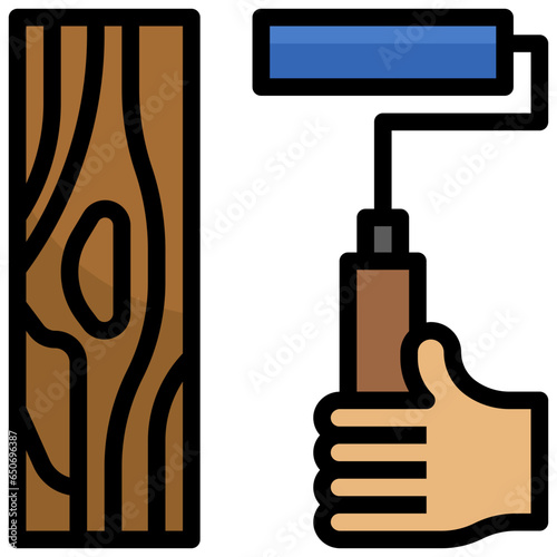 PAINT ROLLER filled outline icon,linear,outline,graphic,illustration