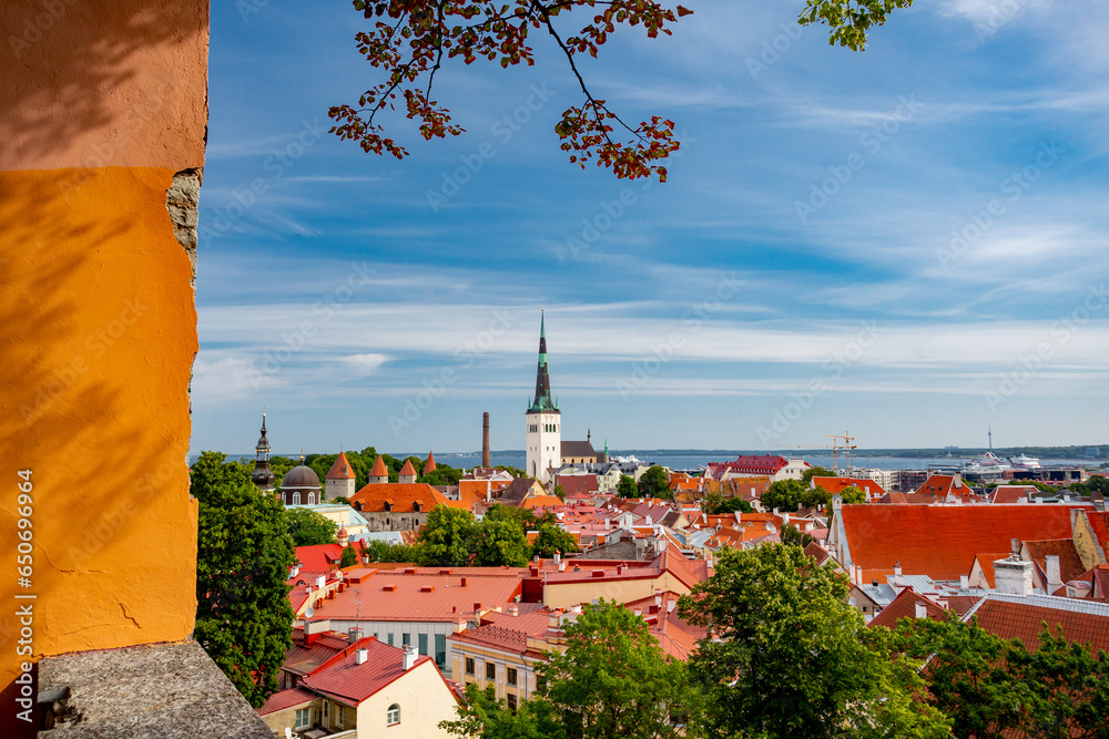 Obraz na płótnie Tallinn, Estonia. Old town panoramic view	 w salonie