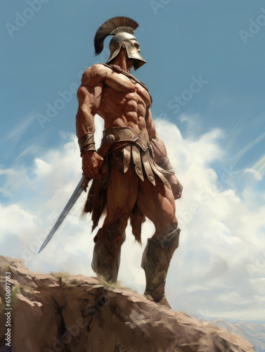 Roman warrior. Digital art.