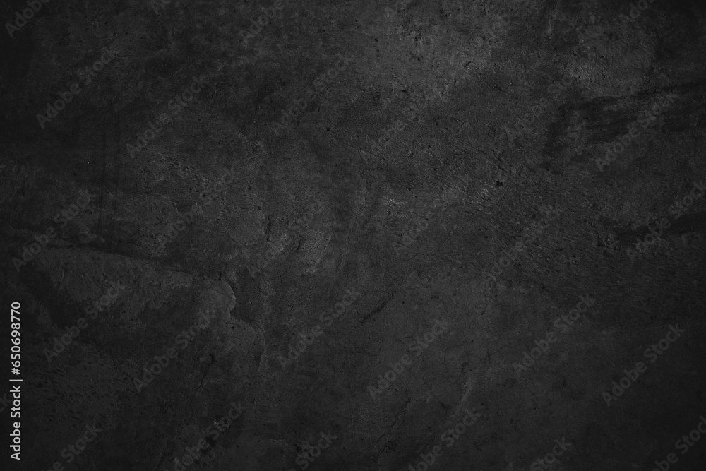 Black wall background cement or stone. concrete texture as a concept of horror and Halloween