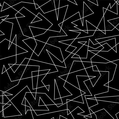 Abstract geometric pattern - black and white seamless texture