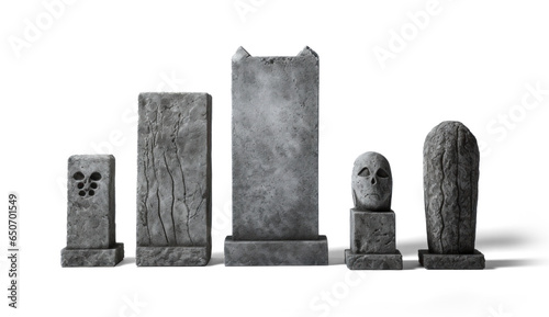 tombstones, png file of isolated cutout object with shadow on transparent background.