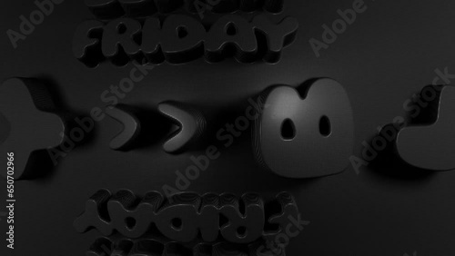 Restrained elegance banner for sales on Black Friday. Ad banner. Sale black friday shopping event. Design for market or retail space 3D
