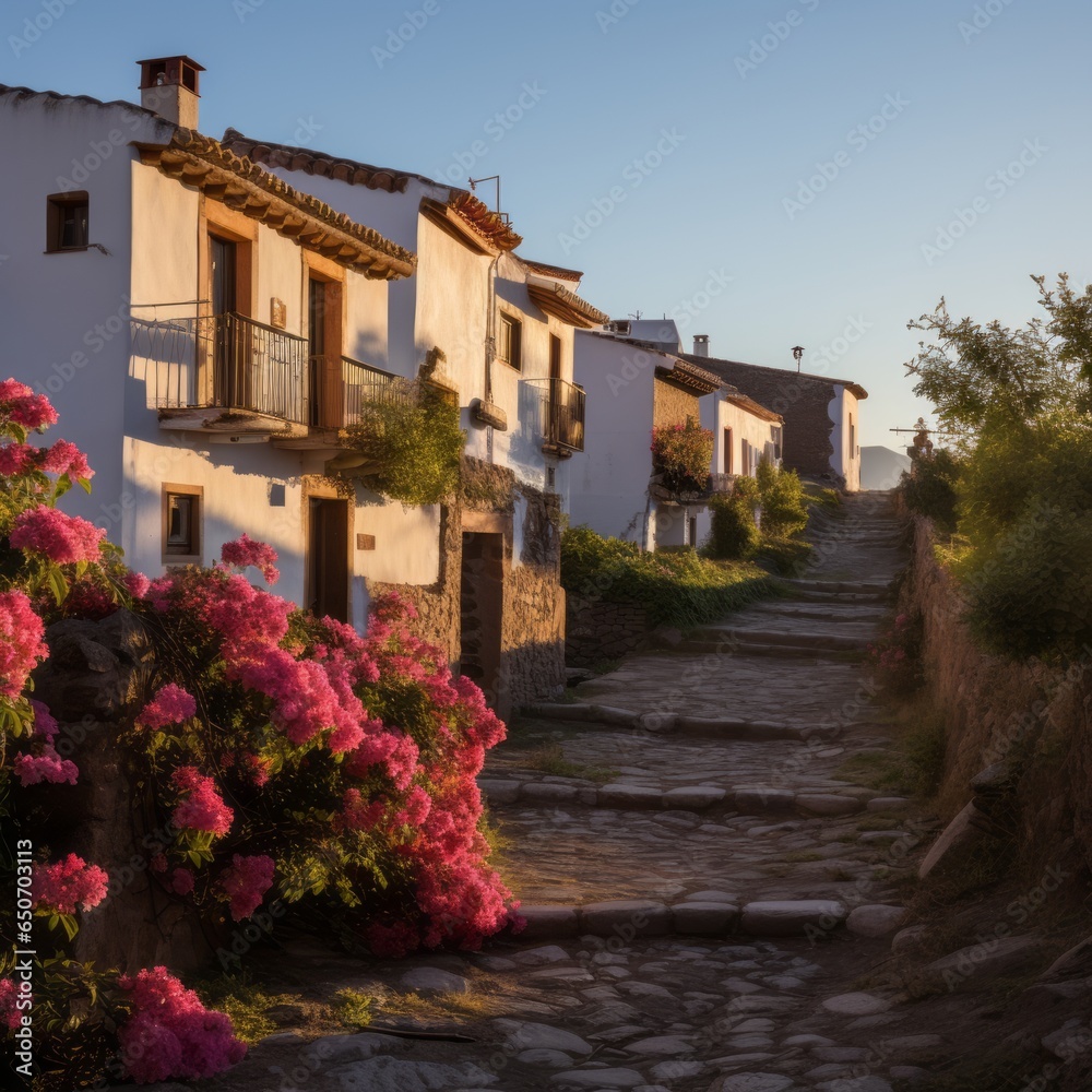 Picturesque Sunset in Spanish Village