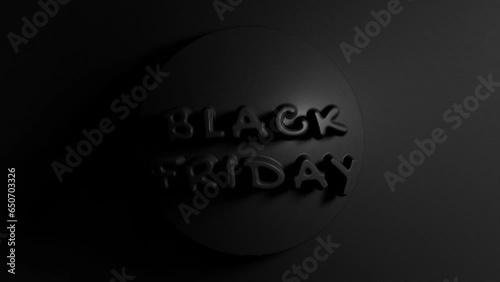 Restrained elegance banner for sales on Black Friday. Ad banner. Sale black friday shopping event. Design for market or retail space 3D
