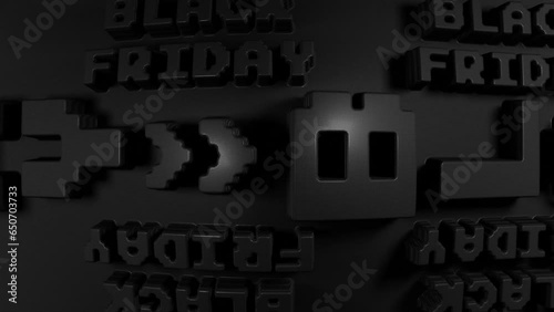 Restrained elegance banner for sales on Black Friday. Ad banner. Sale black friday shopping event. Design for market or retail space 3D
