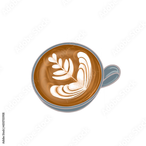 cup of coffee hot cappuccino coffee cartoon translucent background PNG file.