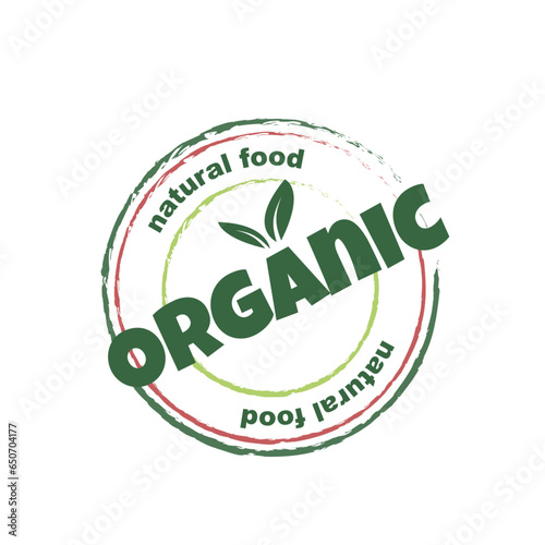 Eco, bio, organic and natural products sticker, label, badge and logo.
Ecology icon. Logo template with green leaves for organic and eco friendly products. Vector illustration