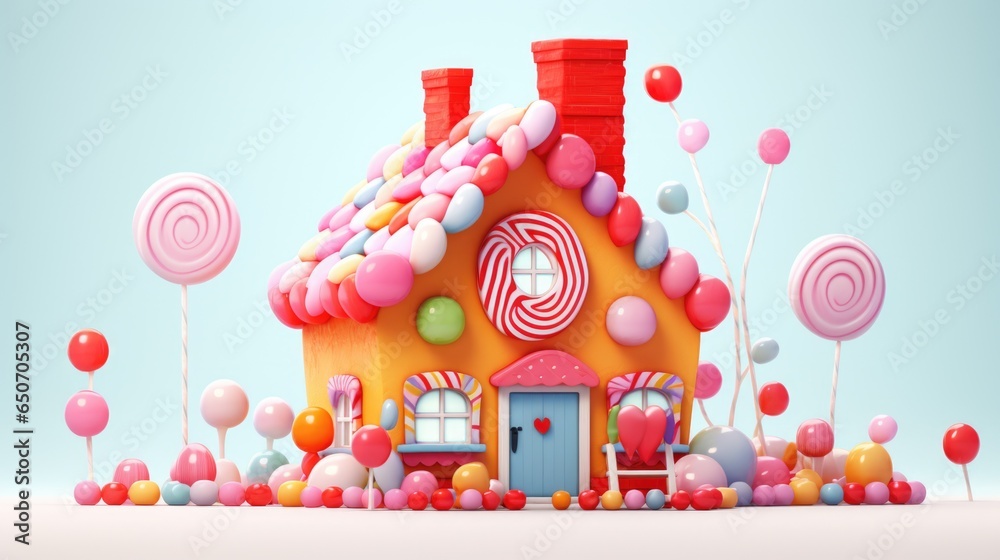 A house made out of candy and lollipops A house made out of candy and lollipops
