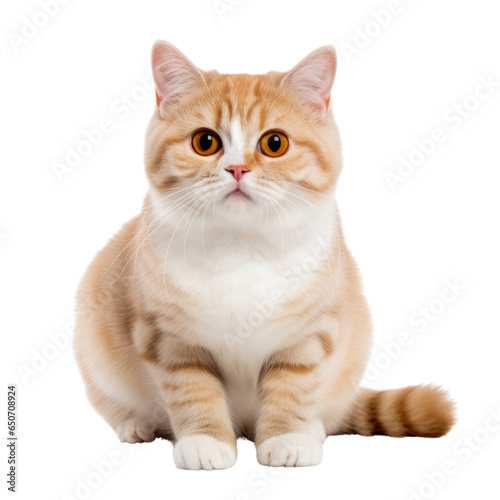 Fat cat looking cat camera, look so cute isolate on white background