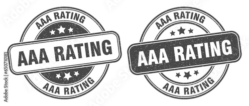 aaa rating stamp. aaa rating label. round grunge sign