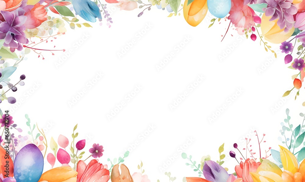 colourful ornament spring frame background, Generative Ai colourful ornament spring frame background, Generative Ai