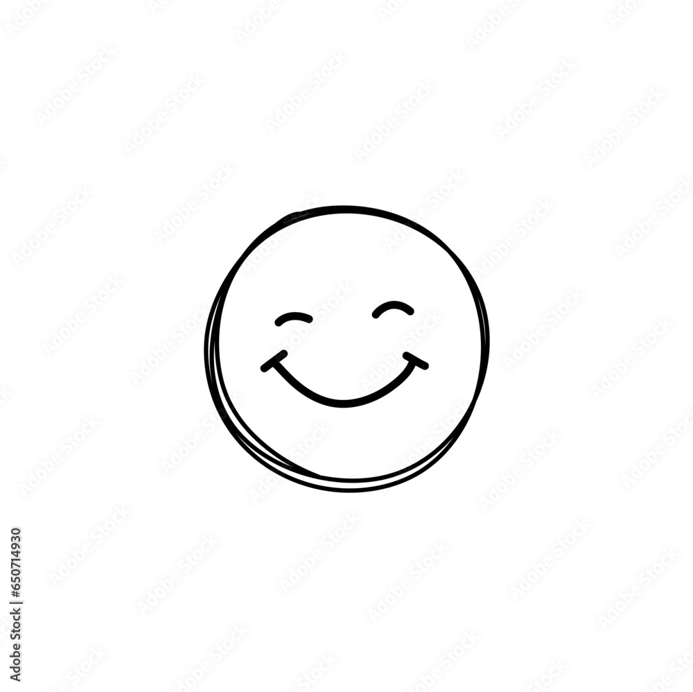 Doodle Emoji face icon. Hand drawn sketch style. Doodle Emoji face icon. Hand drawn sketch style.