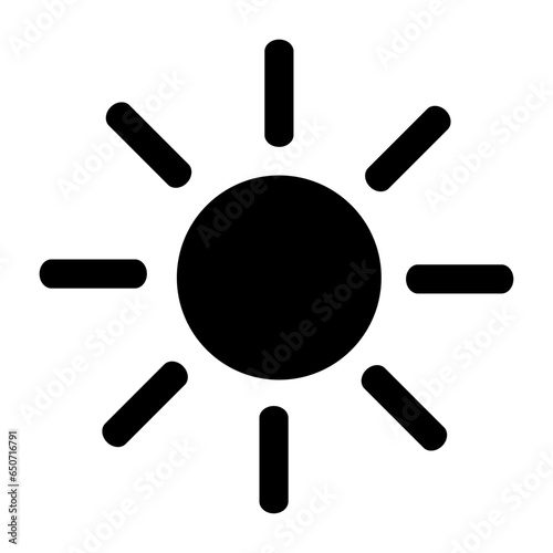 Black sunny icon on white background.