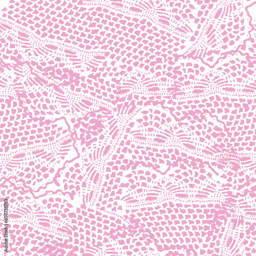 Grandma s Doily Is the Inspiration for this Pink and White Textured Vector Seamless Repeat Pattern Design